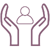 icon: hands holding a person